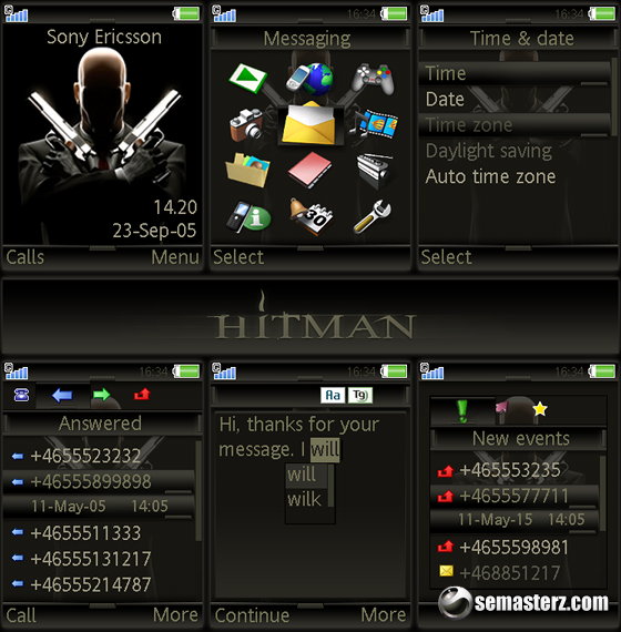 Hitman - Анимированная тема для Sony Ericsson [320x240]