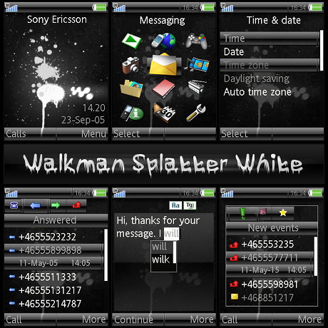 Тема Walkman Splatter White
