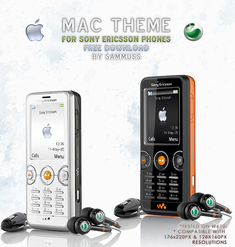 Mac - тема 176x220 для Sony Ericsson