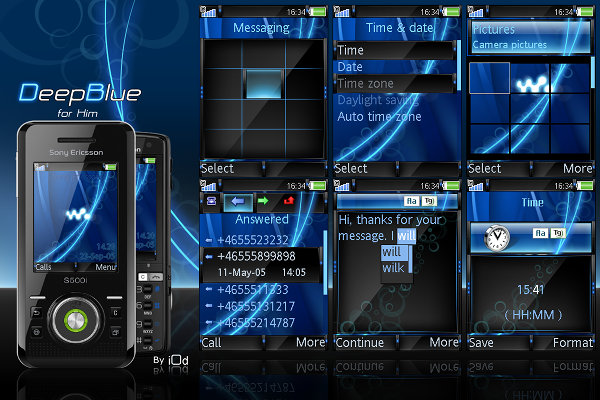 Deep Blue Тема для Sony Ericsson [240x320]