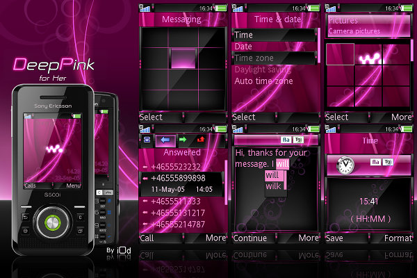Deep Pink - Тема для Sony Ericsson [240x320]