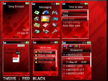 Red Black - Тема для Sony Ericsson 240x320