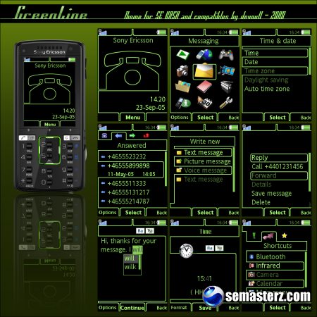GreenLine - Тема для Sony Ericsson 240x320