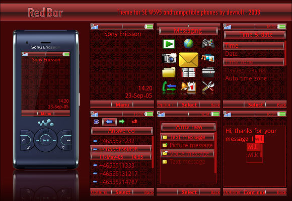 RedBar - Тема для Sony Ericsson 240x320