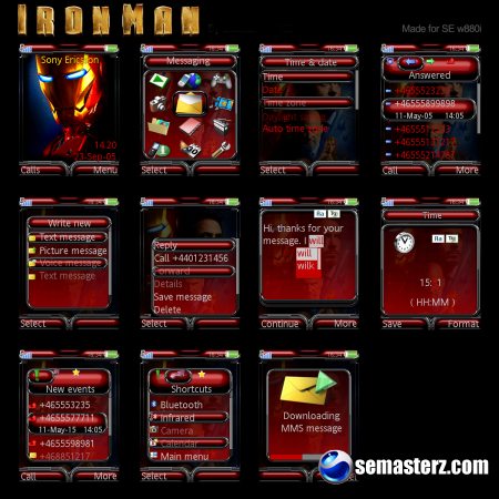 Ironman - Тема для Sony Ericsson 240x320