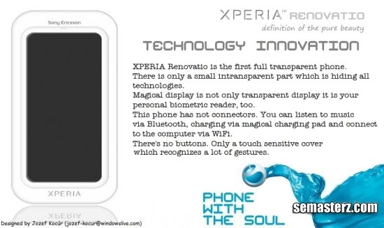 Sony Ericsson XPERIA Renovatio: полностью прозрачный телефон