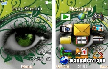 Green Eye - Тема для Sony Ericsson 240x320