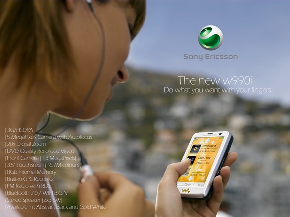 Sony Ericsson W990i с сенсорным дисплеем