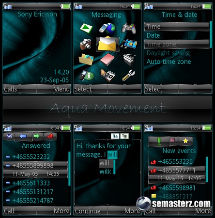 Aqua Movement Edition - Тема для Sony Ericsson K850, K810, K800, K790, K770, S500, W910, W880, W850, W580, T650