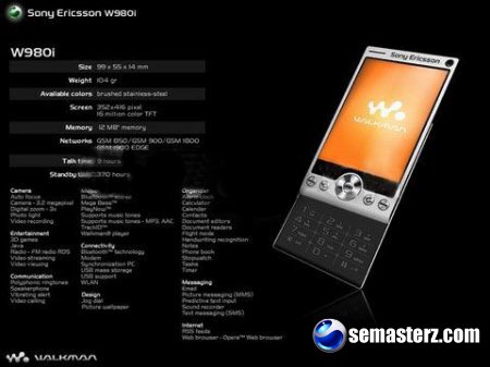 Sony Ericsson готовит музыкальный слайдер W980i