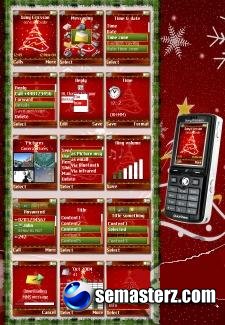 Merry Christmas theme для Sony Ericsson 176x220