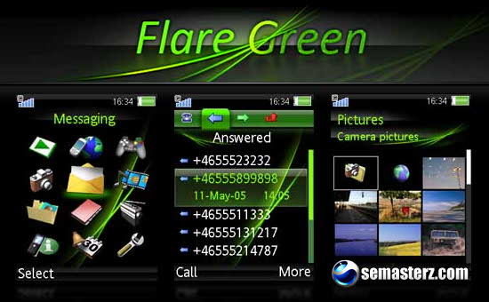 Flare Green Theme 240x320