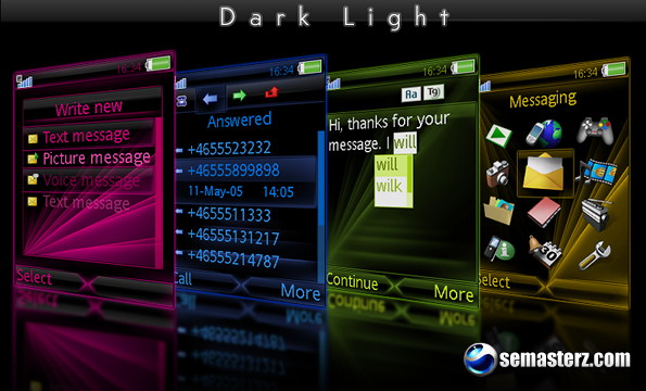 Dark Light - Sony Ericsson Mobile Phone Theme