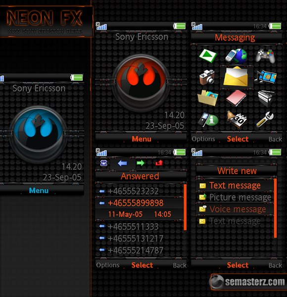 Neon FX - Тема для Sony Ericsson K850