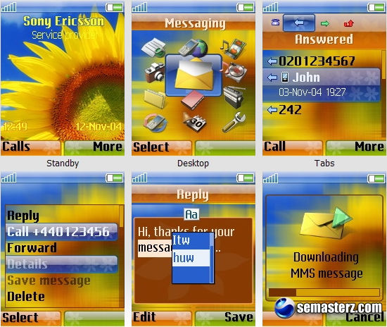 Sun Flower - Тема для Sony Ericsson [176x220]