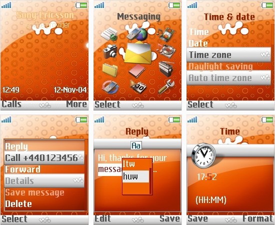 Walkman Orange - Тема для Sony Ericsson [176x220]
