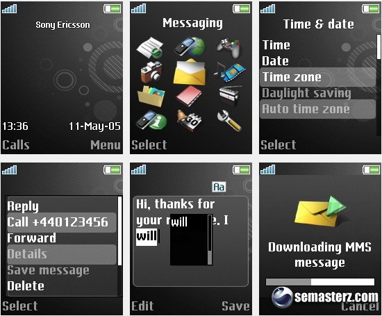 Black Sky - Flash Theme (menu & standby) for Sony Ericsson [176x220]