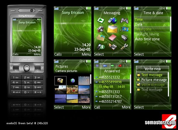 ExelioOS Green Beta1 - Тема для Spny Ericsson [240x320]