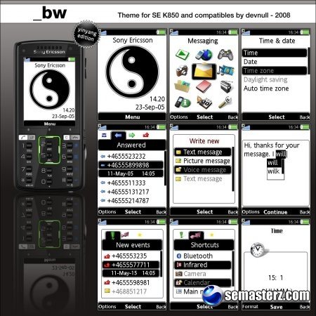 bw - тема для Sony Ericsson 240x320