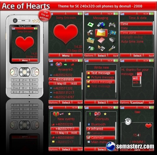 Ace of Hearts - Тема для Sony Ericsson 240x320