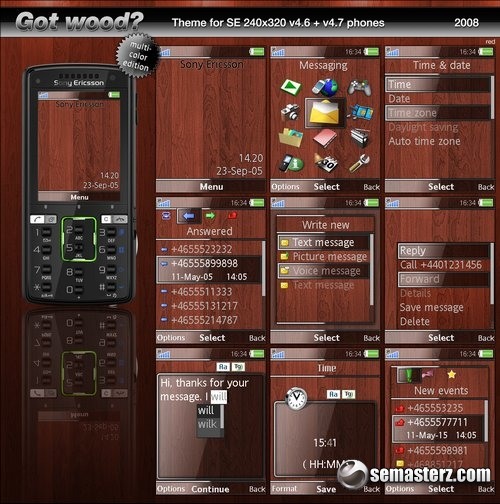 Got wood - Тема для Sony Ericsson 240x320