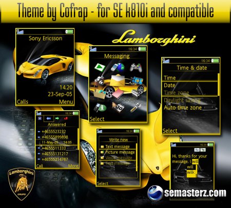 Lamborghini - Тема для Sony Ericsson 240x320