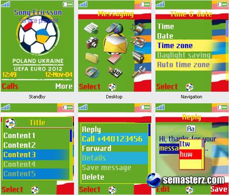 Euro 2012 - Тема для Sony Ericsson 176x220