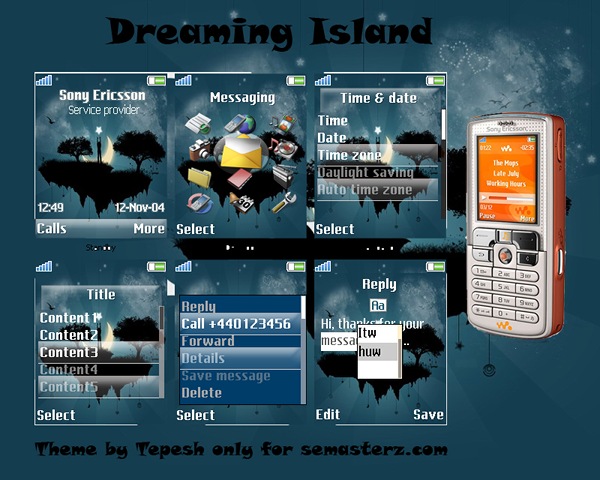 Dreaming Island - Тема для Sony Ericsson 176x220