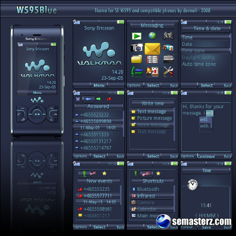 W595Blue - Тема для Sony Ericsson 240x320