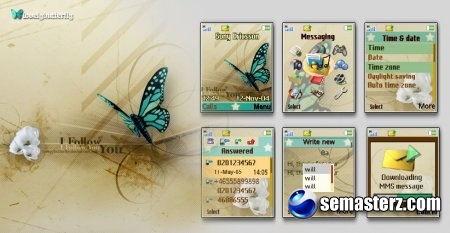 Lovely butterfly - Тема для Sony Ericsson 128x160