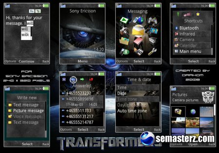Transformers - Тема для Sony Ericsson 240x320