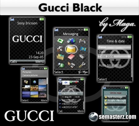 Gucci Black - Тема для Sony Ericsson 240x320