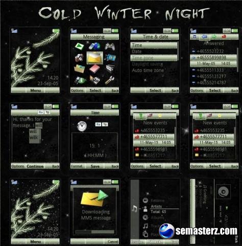 Cold Winter Night - Тема для Sony Ericsson 240x320