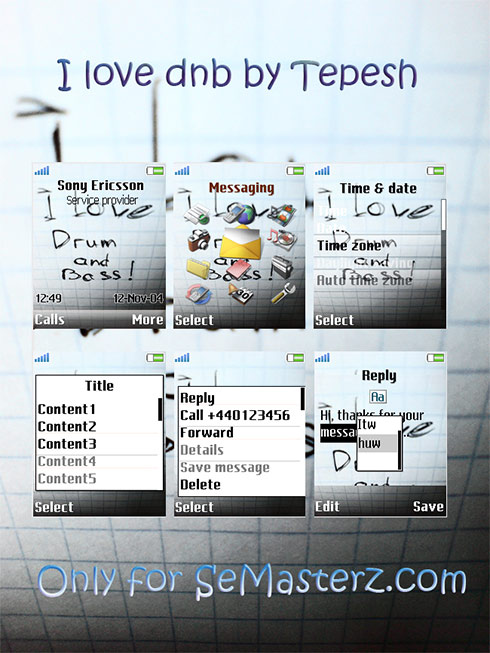 I love dnb by Tepesh - Тема для Sony Ericsson 176x220