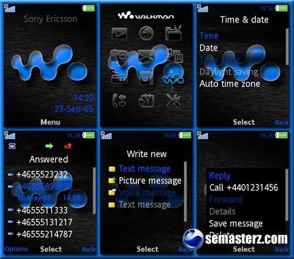 Saltesc Walkman Blue - Flash Theme 2.0 for Sony Ericsson 240x320