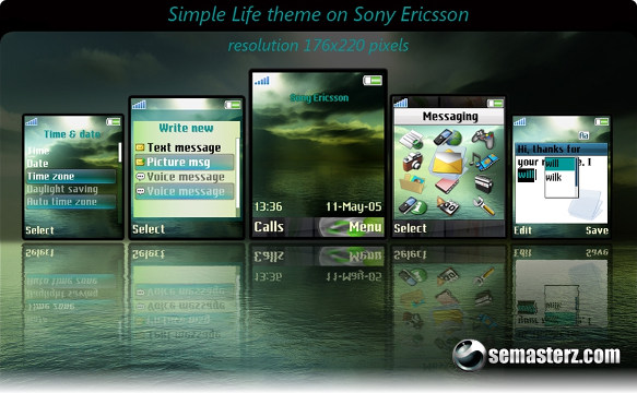 Simple Life - Тема для Sony Ericsson 176x220