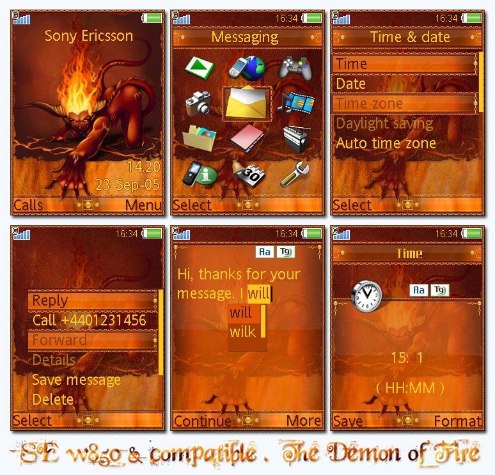 Demon Of Fire - Тема для Sony Ericsson 240x320