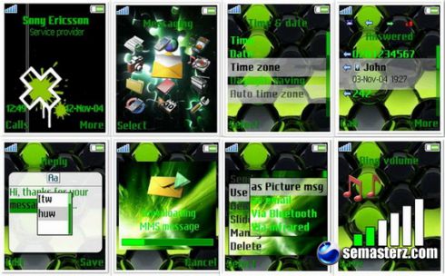 Тема для Sony Ericsson 176х220 "зеленая"