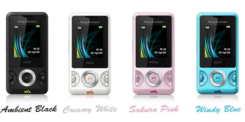 Sony Ericsson W205 в новых цветах