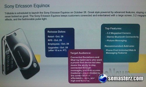 Телефон Sony Ericsson Equinox (T707) для оператора T-Mobile USA