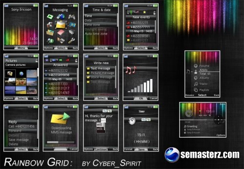 Rainbow Grid - Тема для Sony Ericsson 240x320