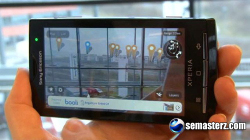 Пример использования дополненной реальности на Sony Ericsson Xperia X10