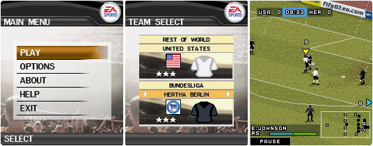 Скриншот java игры FIFA 2007