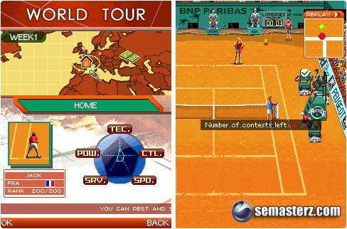 Скриншот java игры Roland Garros 2008